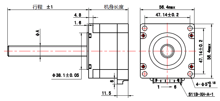 57mmLinearStepperMotor-External-Size